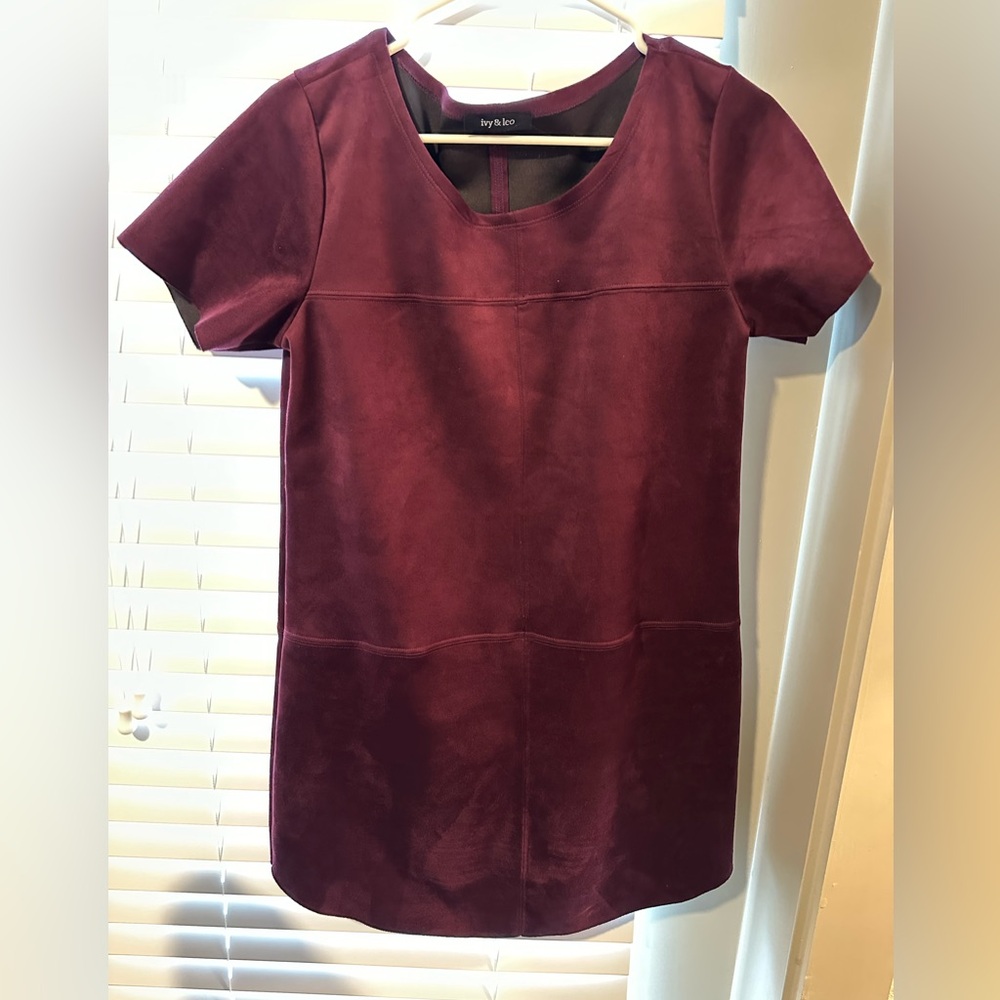 Burgundy, suede dress